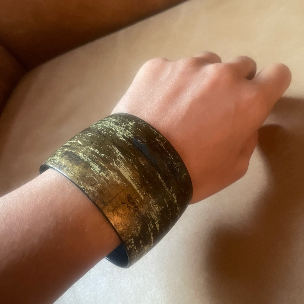 Brushed paint affect bangle bracelet cuff